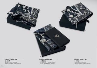 7070
Parure / Set
Set UFE519 + ULL518 + UMN599
Incl. Packaging Black (UBN299)
UPLLN5192Parure / Set
Set UFL519 + USN5454
Incl. Packaging ‘Ungaro’ (UBX100)
UPBL5191 Parure / Set
Set UFL519 + UMN553
Incl. Packaging ‘Ungaro’ (UBX100)
UPLN5533
2
1
3
 