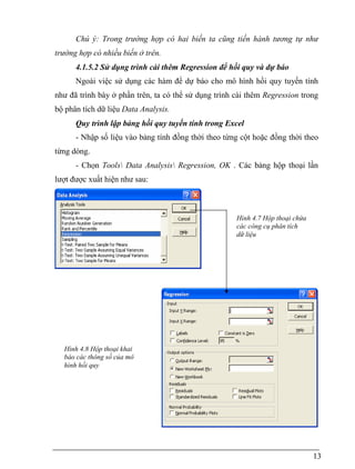 ỨNG DỤNG EXCEL TRONG HỒI QUY TƯƠNG QUAN VÀ DỰ BÁO KINH TẾ