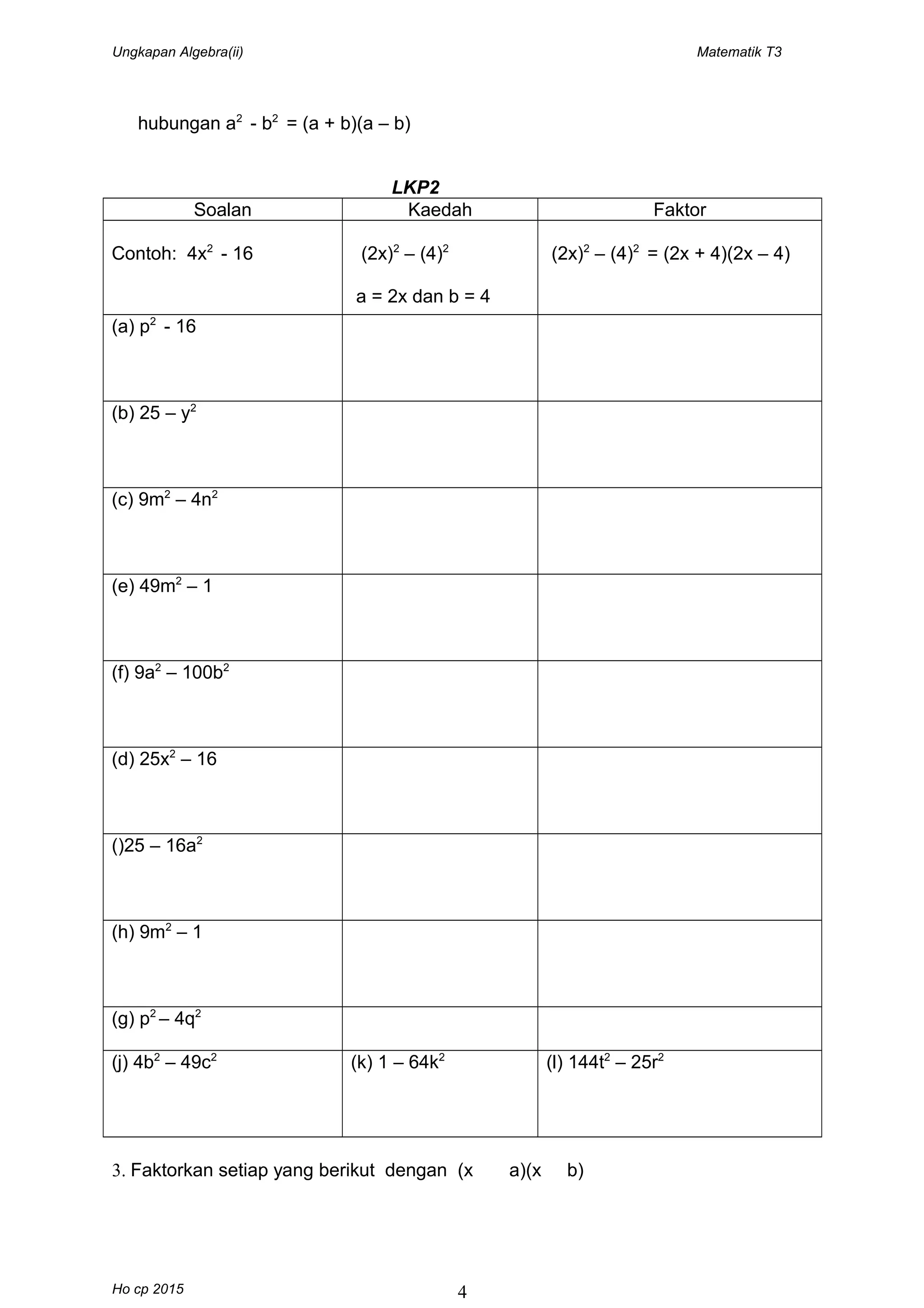 Ungkapan algebra bp&p | DOC
