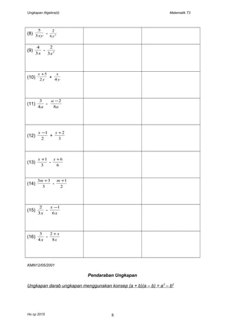 Ungkapan algebra bp&p | DOC