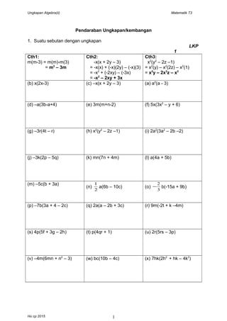 Ungkapan Algebra Bp Amp P