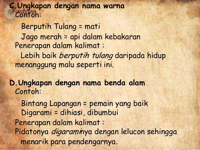 Ungkapan, Peribahasa, Kata baku dan Kata Serapan