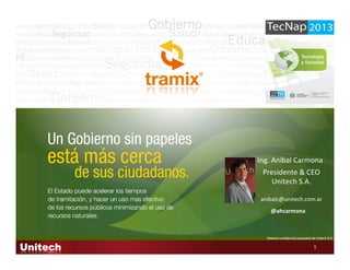 1
Ing.	
  Aníbal	
  Carmona	
  
@ahcarmona	
  
Presidente	
  &	
  CEO	
  
Unitech	
  S.A.	
  
	
  
anibalc@unitech.com.ar	
  
 