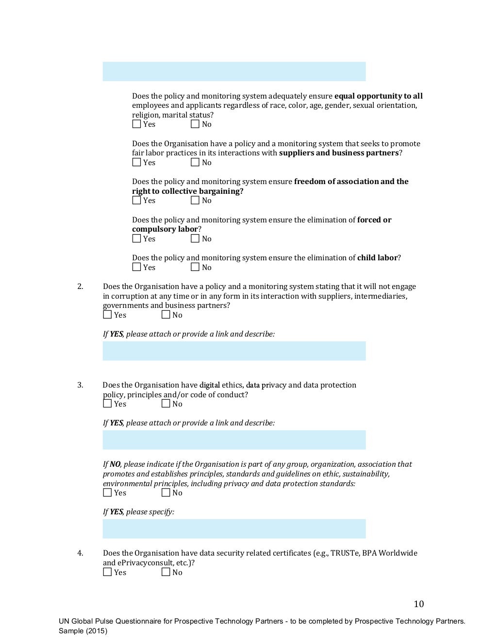 Step 2 Due Diligence Questionnaire for Prospective Partners