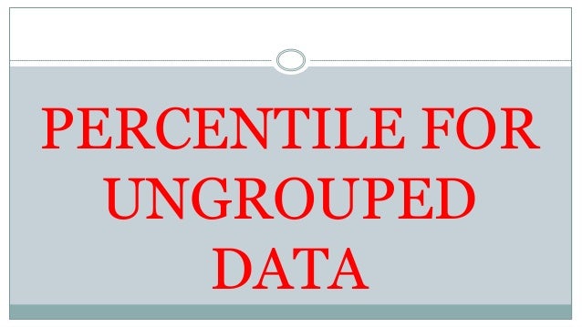 Measures Of Position For Ungroup Data