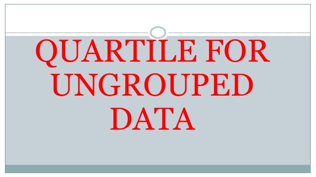 Measures Of Position For Ungroup Data