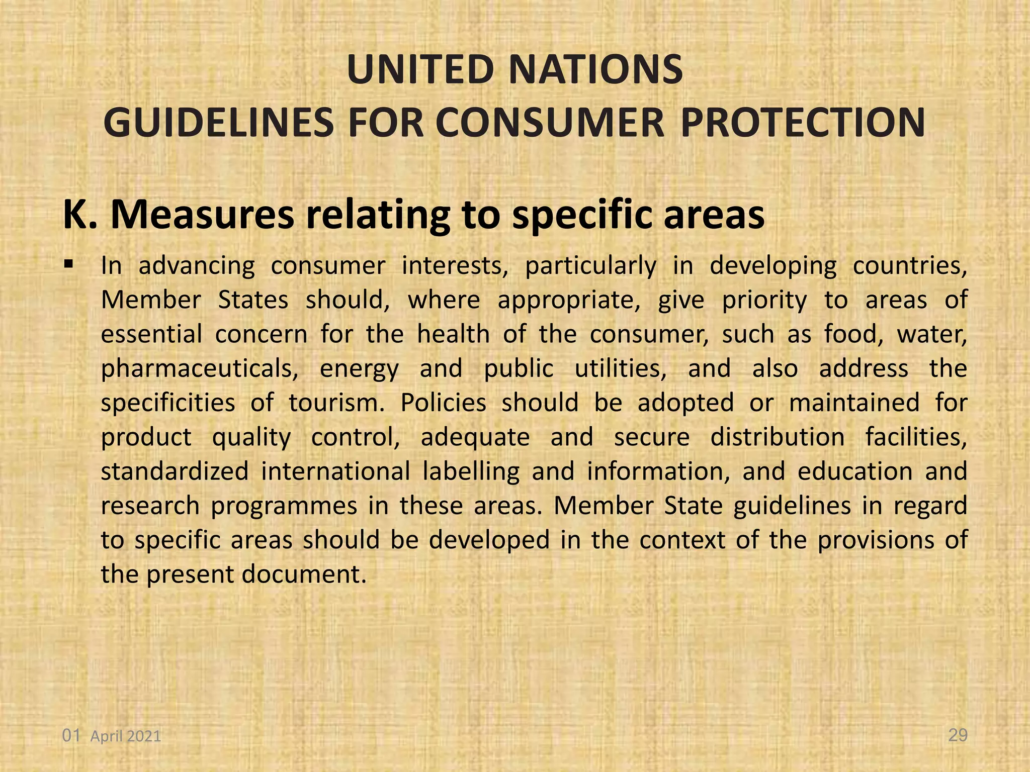 United Nations Guidelines for Consumer Protection | PPTX