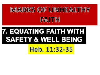 Unhealthy faith by Pastor Ed Lapiz