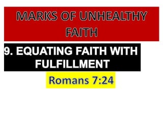 Unhealthy faith by Pastor Ed Lapiz