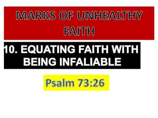 Unhealthy faith by Pastor Ed Lapiz