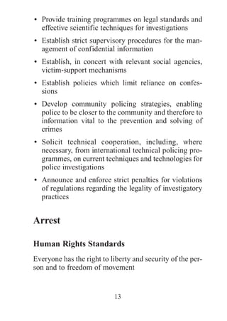 Un human rights standards and practicce for the police | PDF