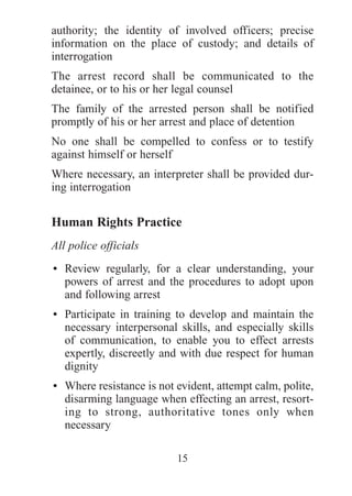 Un human rights standards and practicce for the police | PDF