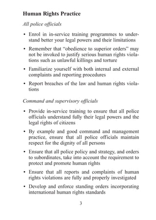 Un human rights standards and practicce for the police | PDF