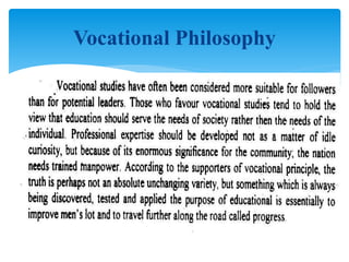 Vocational Philosophy
 