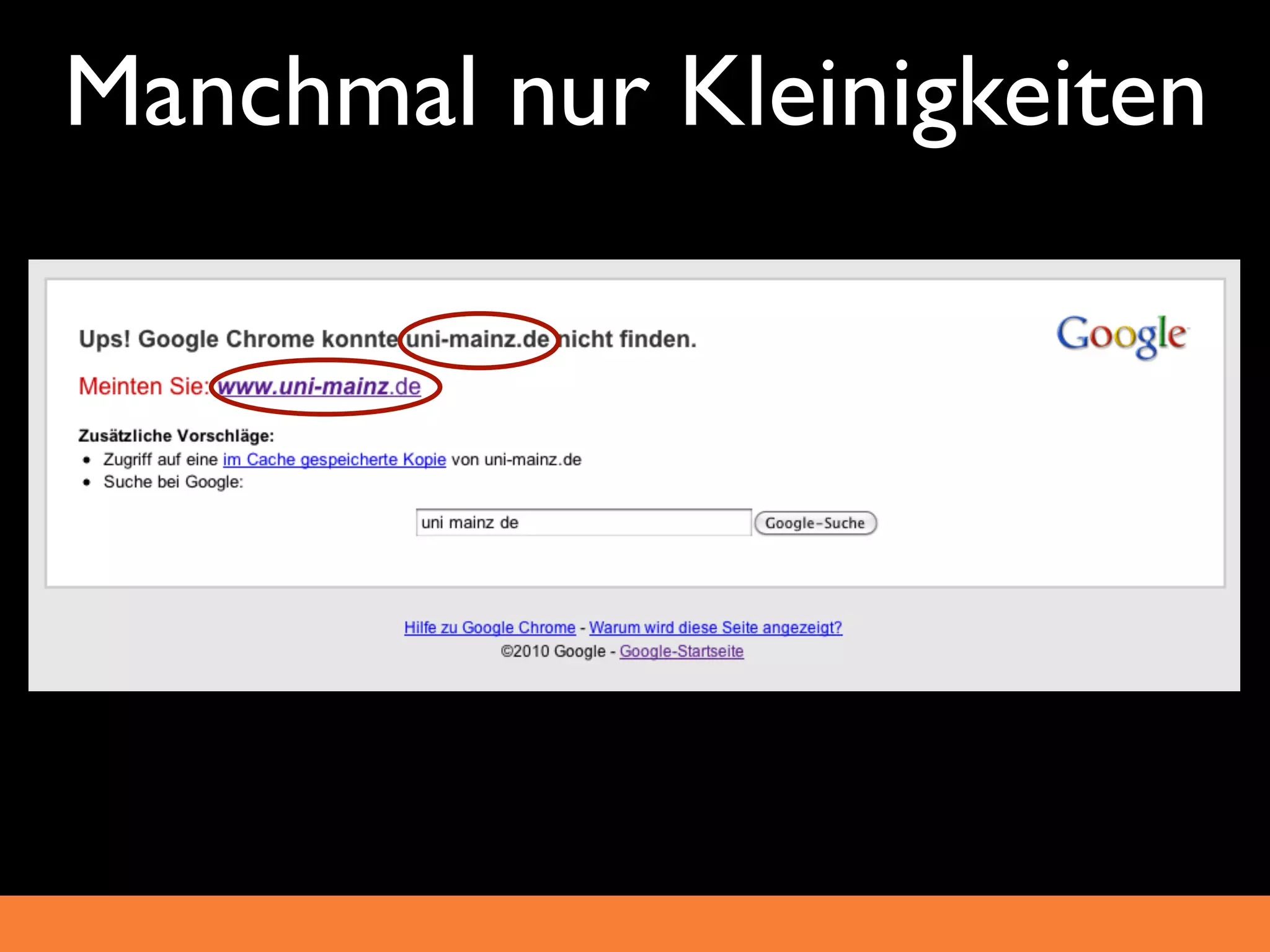 Manchmal nur Kleinigkeiten
 