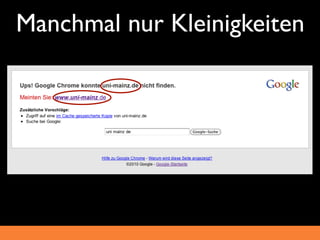 Manchmal nur Kleinigkeiten
 