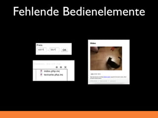 Fehlende Bedienelemente
 