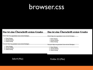 Simpler Browser-Reset


<style type="text/css" media="screen">
    * {margin: 0; padding: 0; font-size: 100.01%; font-weig...