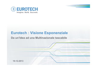 Eurotech : Visione Esponenziale
Da un’Idea ad una Multinazionale tascabile

19-12-2013

 