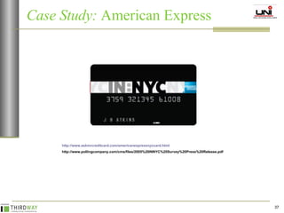 Case Study:  American Express http://www.askmrcreditcard.com/americanexpressnyccard.html http://www.pollingcompany.com/cms/files/2005%20INNYC%20Survey%20Press%20Release.pdf 