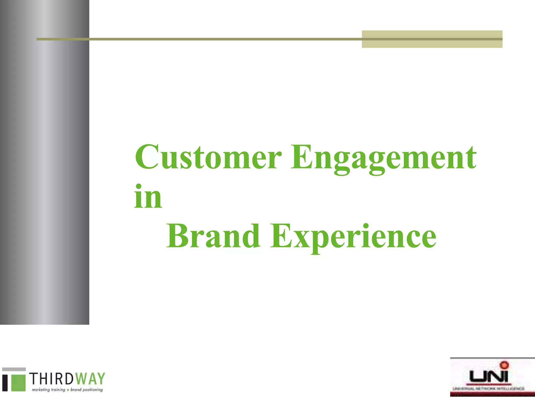 Customer Engagement in  Brand Experience  