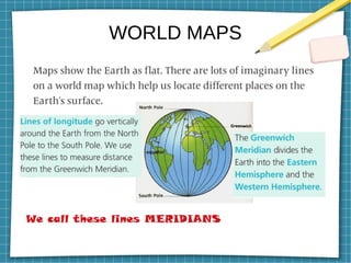 WORLD MAPS
We call these lines MERIDIANS
 