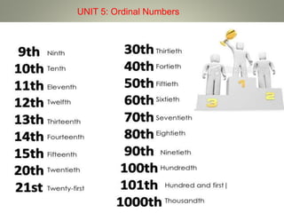 UNIT 5: Ordinal Numbers