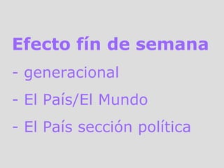 Efecto fín de semana - generacional El País/El Mundo El País sección política 
