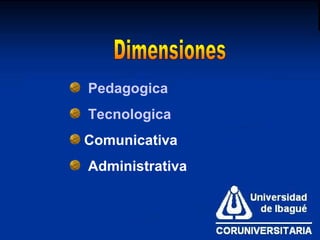 Dimensiones Pedagogica Tecnologica Comunicativa Administrativa