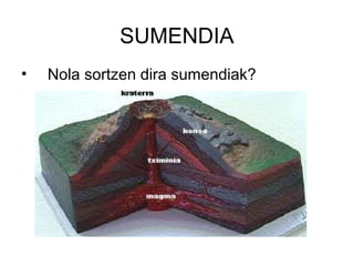 SUMENDIA
• Nola sortzen dira sumendiak?
 