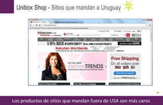 Unibox Shop - Sitios que mandan a Uruguay
Los productos de sitios que mandan fuera de USA son más caros
 