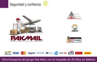 Otra franquicia del grupo Pak Mail, con el respaldo de 20 años en México
Seguridad y confianza
 