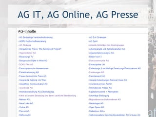 AG IT, AG Online, AG Presse 