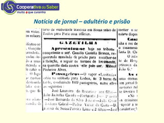 Notícia de jornal – adultério e prisão
 