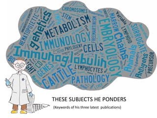 THESE SUBJECTS HE PONDERS (Keywords of his three latest publications)  