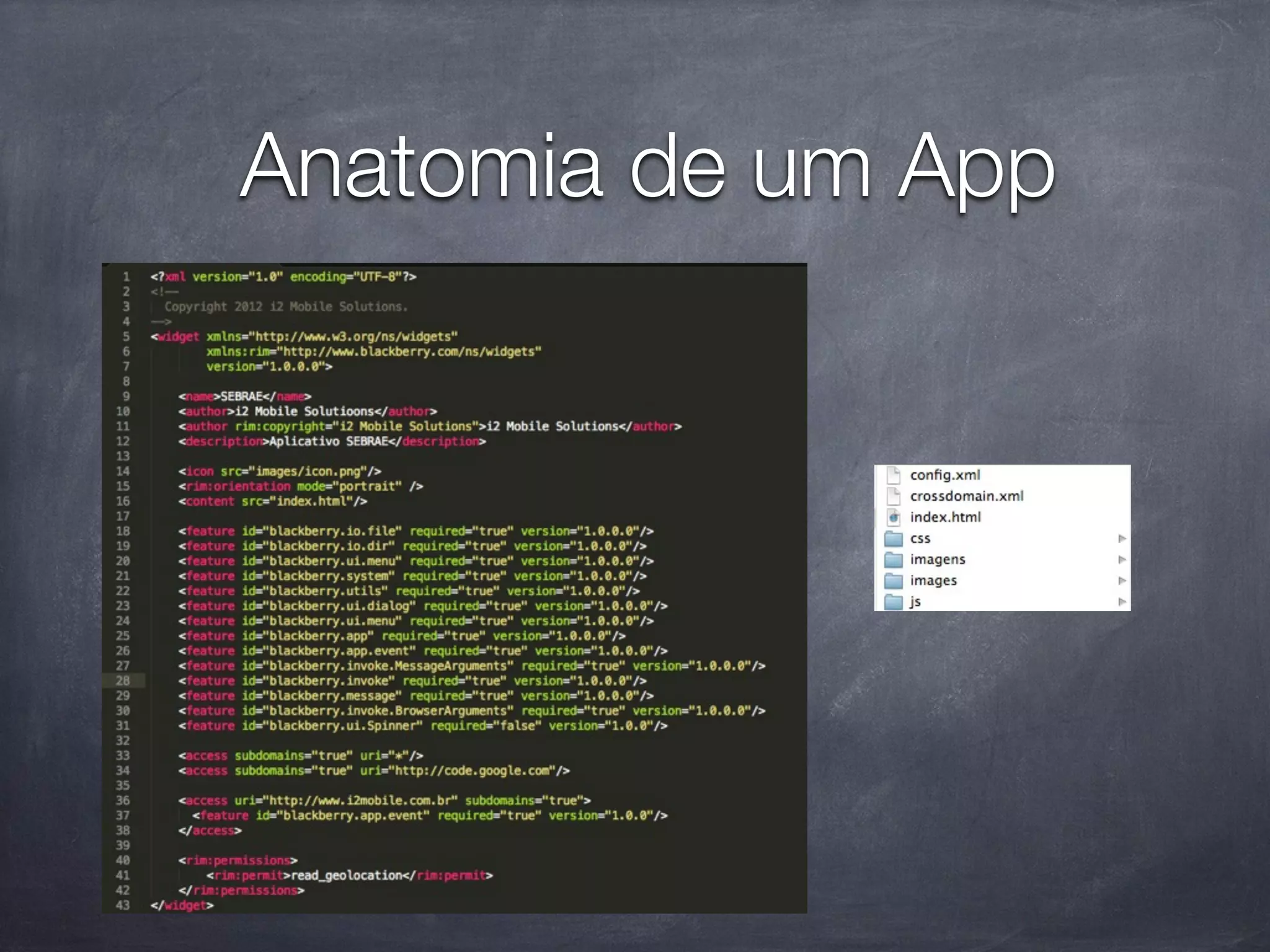 Anatomia de um App
 