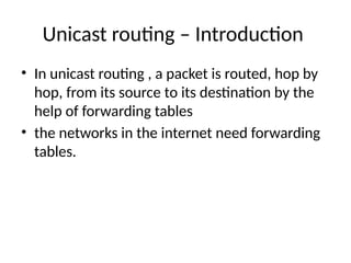 Computer Network - Unicast Routing Distance vector Link state vector | PPT