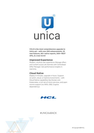 Unica Upgraded V12.0 - Precision Marketing at Scale