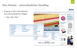 © Unic - Seite 25
• Zugang zu den Informationen
auf unterschiedlichen Wegen
• Was, Wer, Wo?
Eine Website – unterschiedliches Handling
 
