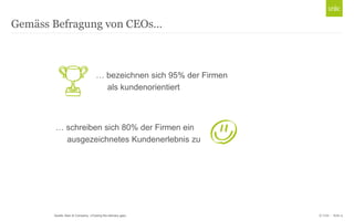 © Unic - Seite 9
… bezeichnen sich 95% der Firmen
als kundenorientiert
Gemäss Befragung von CEOs…
… schreiben sich 80% der Firmen ein
ausgezeichnetes Kundenerlebnis zu
Quelle: Bain & Company; «Closing the delivery gap»
 