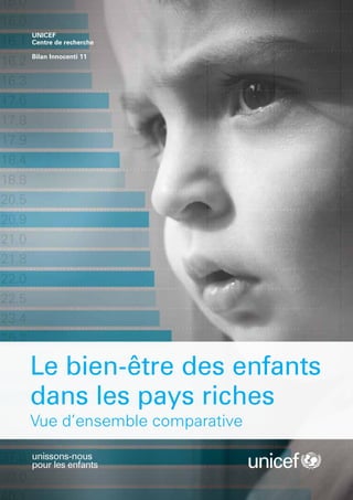 UNICEF
Centre de recherche
Bilan Innocenti 11
Le bien-être des enfants
dans les pays riches
Vue d’ensemble comparative
unissons-nous
pour les enfants
 