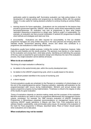 Unicef guideline for monitoring and evaluation | PDF