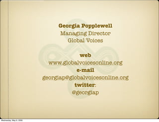 Presentation for UNICEF comms workshop - Panama, May 2009