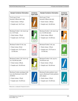 Dxi Sample Rack Unicel DxI - manual de operador ingles | PDF