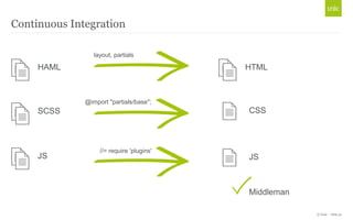 Continuous Integration

                 layout, partials

     HAML                                  HTML



            ...