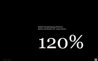 Mobile Durchdringung Weltweit.
                      Babies und Kinder mit eingerechnet.




                      120%
© Unic AG - Seite 3
 