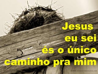 Jesus
eu sei
és o único
caminho pra mim

 