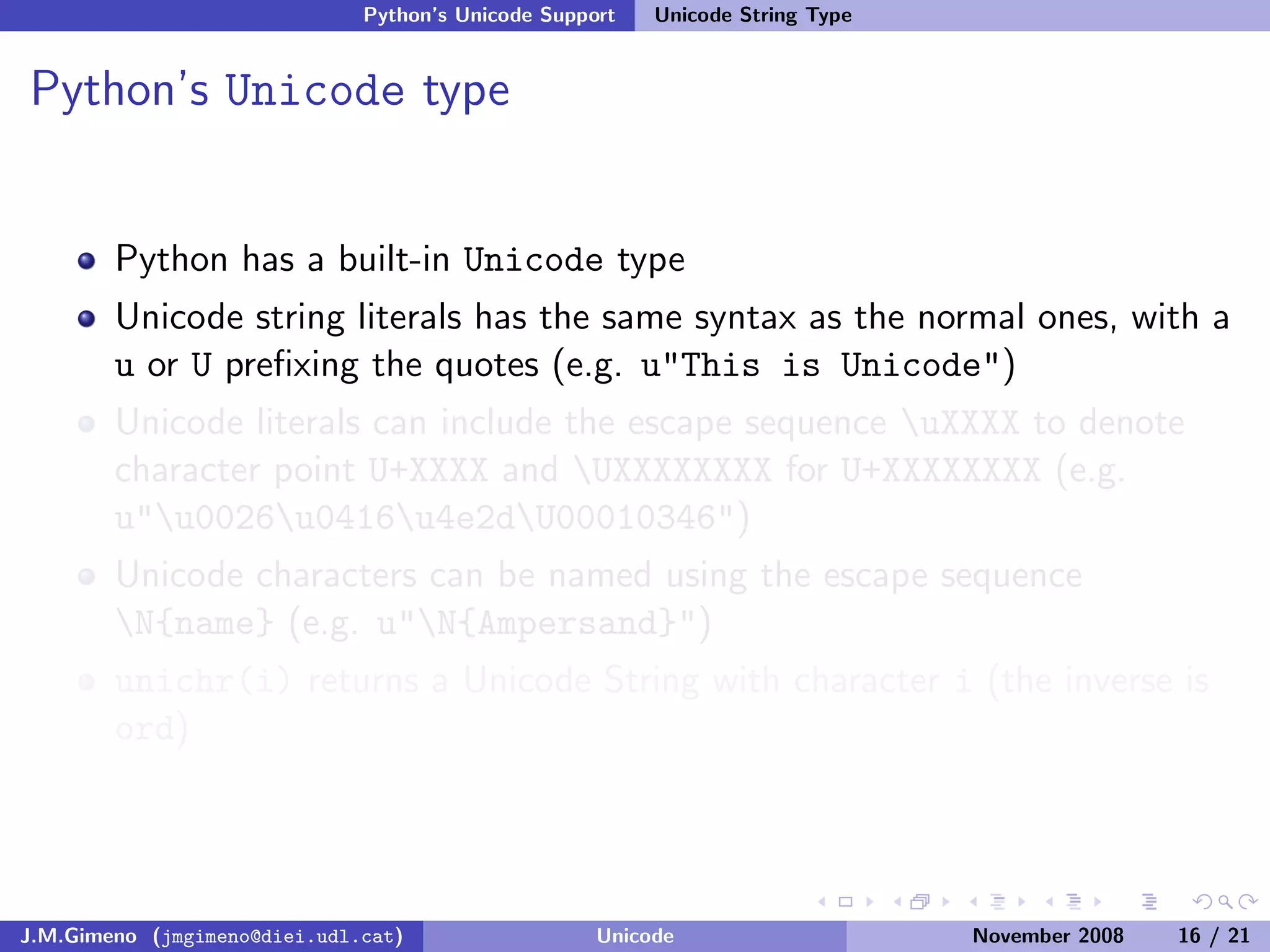 Unicode (and Python)