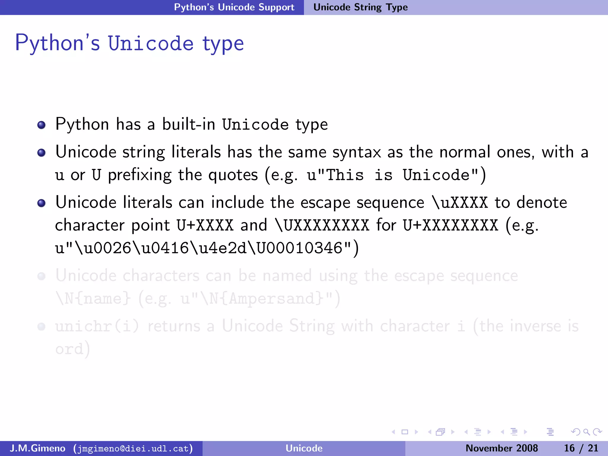 Unicode (and Python)
