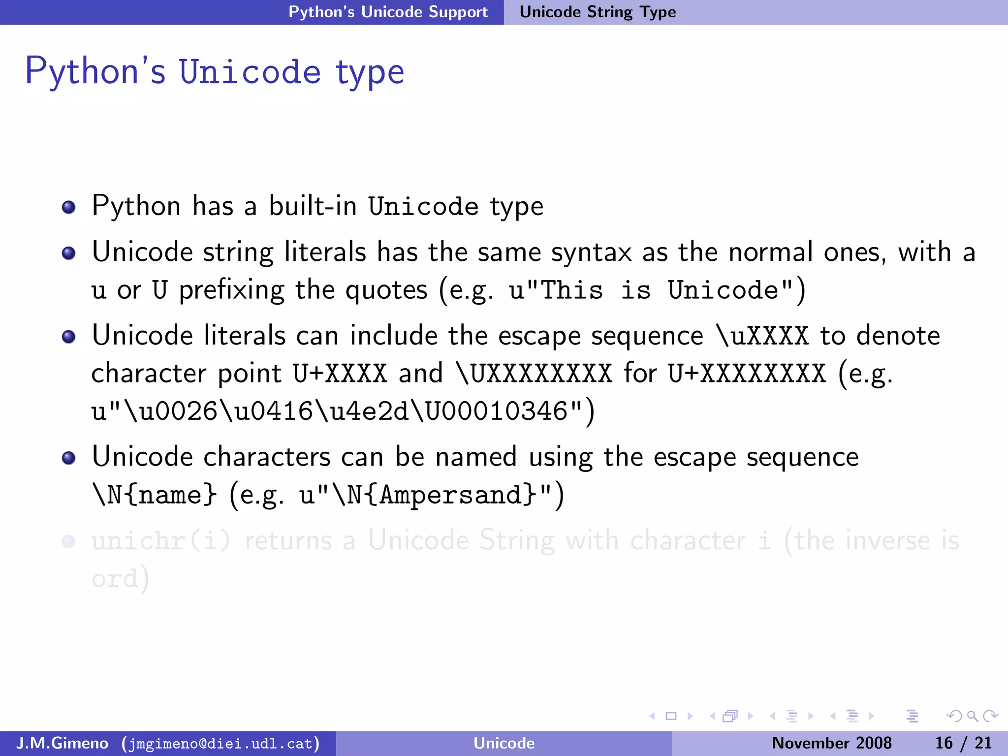 Unicode (and Python)